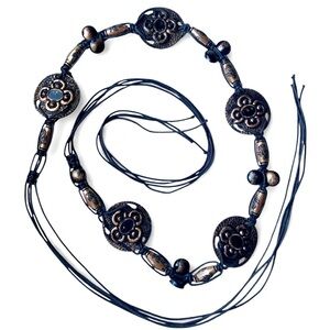 Bronze Copper Bohemian Flower Dark Brown Corded Woman’s Belt Accessories